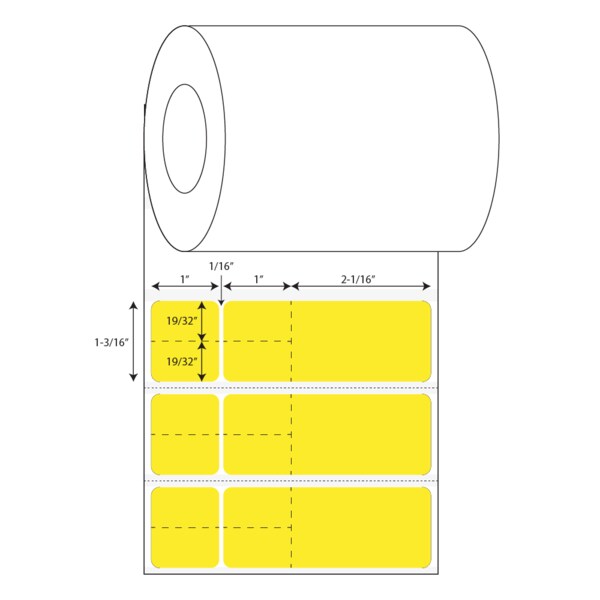 Nevs Misys / Sunquest - Multi Set Label MSL - Perf-Cut 1 3 x 4 3, PK8 CB-SUN-7BBL-FYEL - main